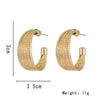 Elegant Simple Multi Layer Brushed Metal C Shaped Geometric Earrings With Electroplating Treatment