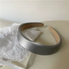 Elegant Simple Satin Texture Solid Color Fabric Sponge Headband Handmade Fashion Hair Hoop Sweet Cute Style
