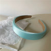 Elegant Simple Satin Texture Solid Color Fabric Sponge Headband Handmade Fashion Hair Hoop Sweet Cute Style