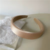 Elegant Simple Satin Texture Solid Color Fabric Sponge Headband Handmade Fashion Hair Hoop Sweet Cute Style