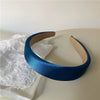 Elegant Simple Satin Texture Solid Color Fabric Sponge Headband Handmade Fashion Hair Hoop Sweet Cute Style