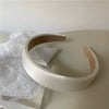 Elegant Simple Satin Texture Solid Color Fabric Sponge Headband Handmade Fashion Hair Hoop Sweet Cute Style