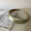 Elegant Simple Satin Texture Solid Color Fabric Sponge Headband Handmade Fashion Hair Hoop Sweet Cute Style