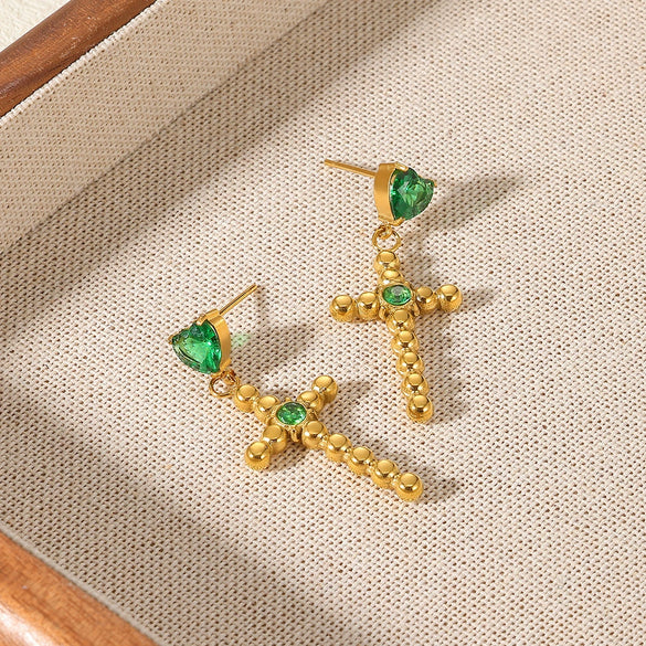 Elegant Simple Stainless Steel Imitation Pearl Heart Shape Bow Tie Electroplated Women's Earrings