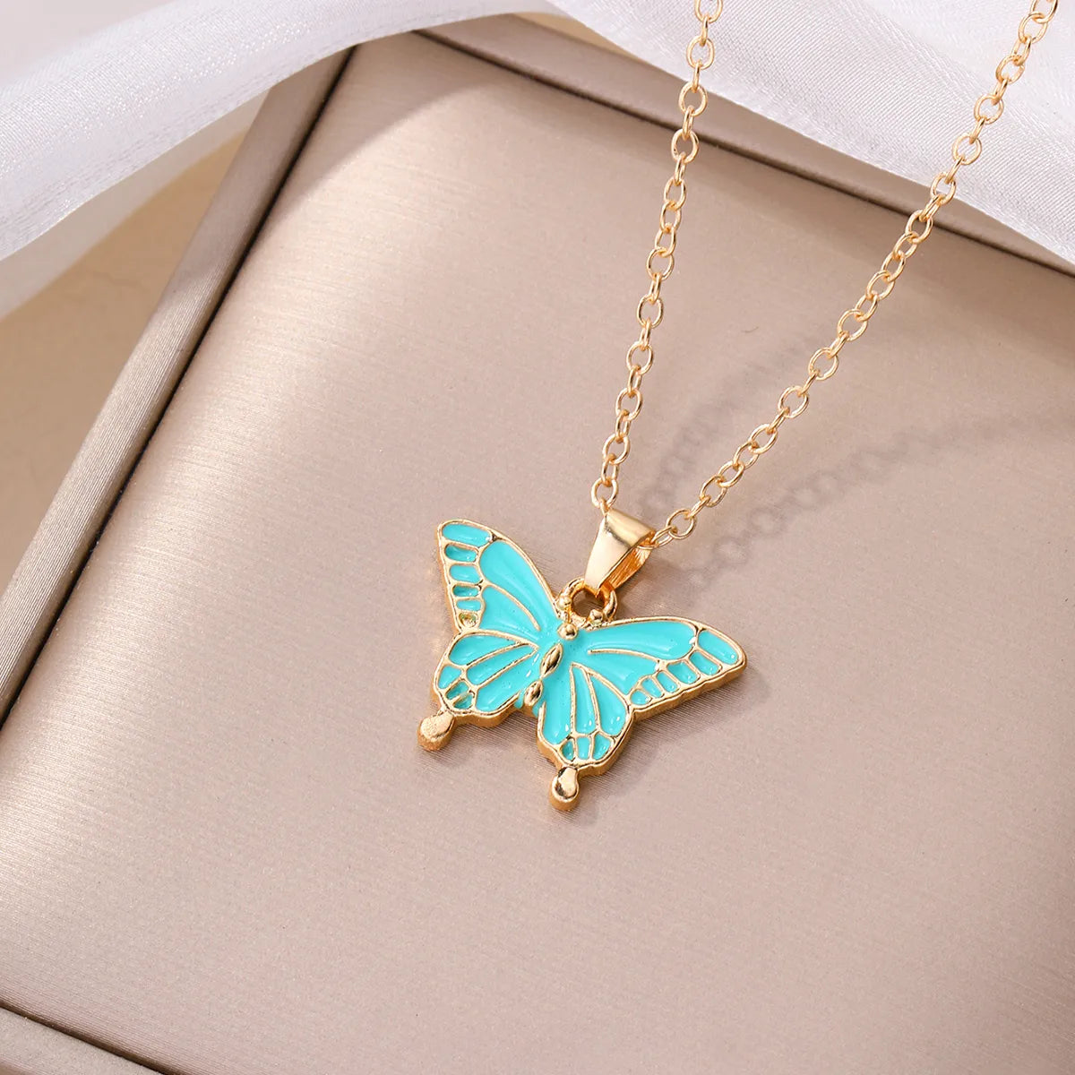 Elegant Simple Style Butterfly Alloy Wholesale Pendant Necklace