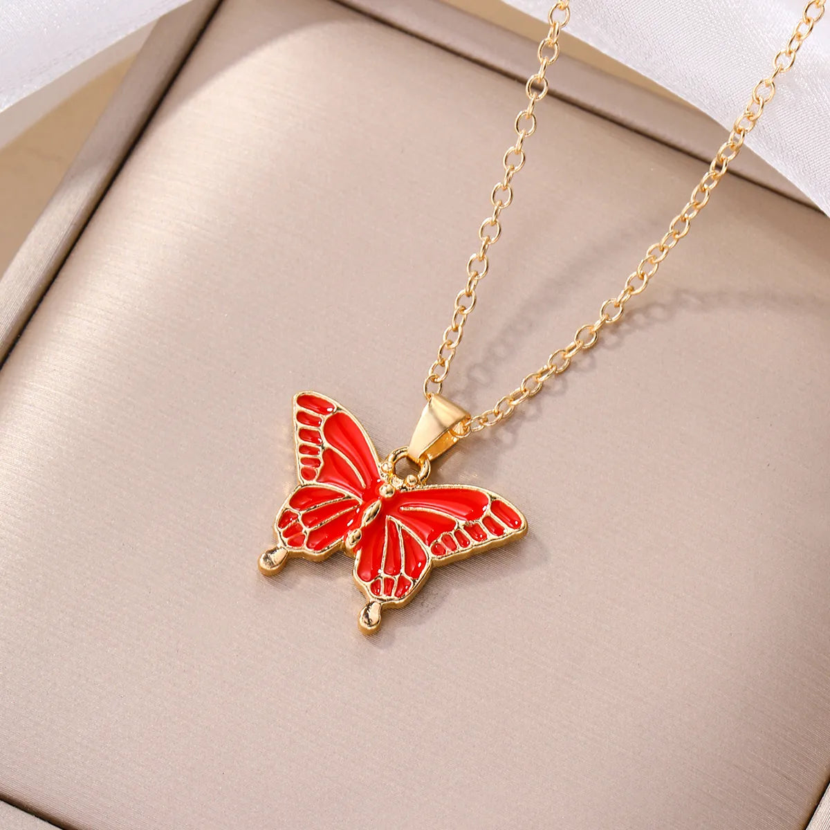 Elegant Simple Style Butterfly Alloy Wholesale Pendant Necklace