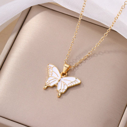 Elegant Simple Style Butterfly Alloy Wholesale Pendant Necklace