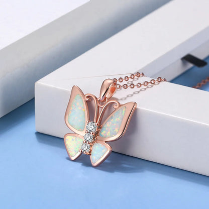 Elegant Simple Style Butterfly Bow Knot Sterling Silver Plating Inlay Zircon Silver Plated Necklace