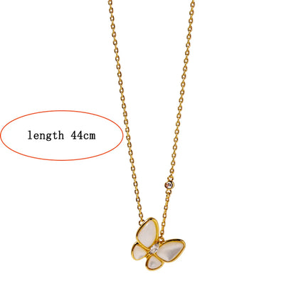 Elegant Simple Style Butterfly Copper Plating Inlay Shell Necklace