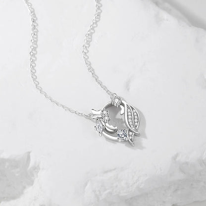 Elegant Simple Style Butterfly Sterling Silver Plating Inlay Zircon Pendant Necklace