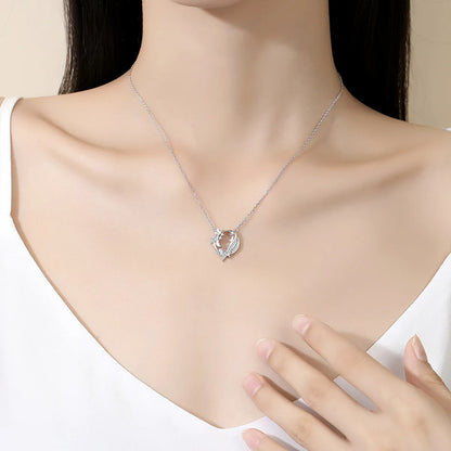 Elegant Simple Style Butterfly Sterling Silver Plating Inlay Zircon Pendant Necklace