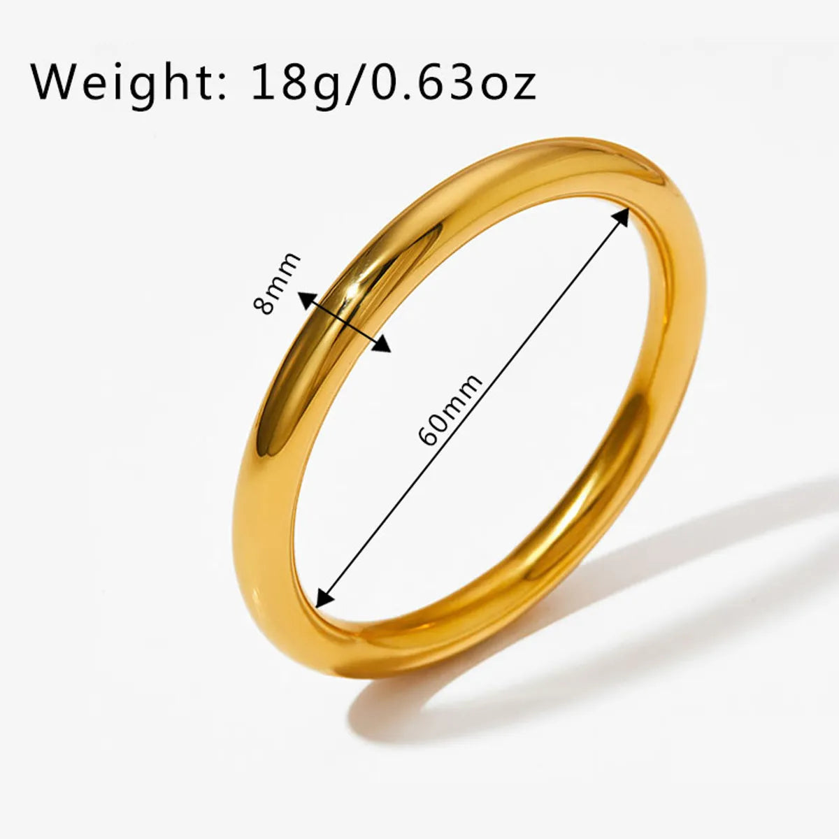 Elegant Simple Style Circle Stainless Steel Plating 18k Gold Plated Bangle