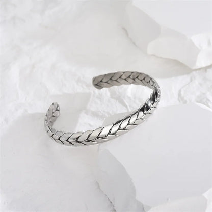 Elegant Simple Style Classic Style C Shape 304 Stainless Steel Bangle In Bulk