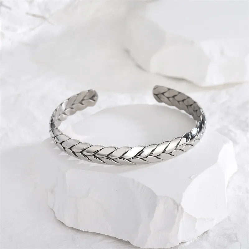 Elegant Simple Style Classic Style C Shape 304 Stainless Steel Bangle In Bulk