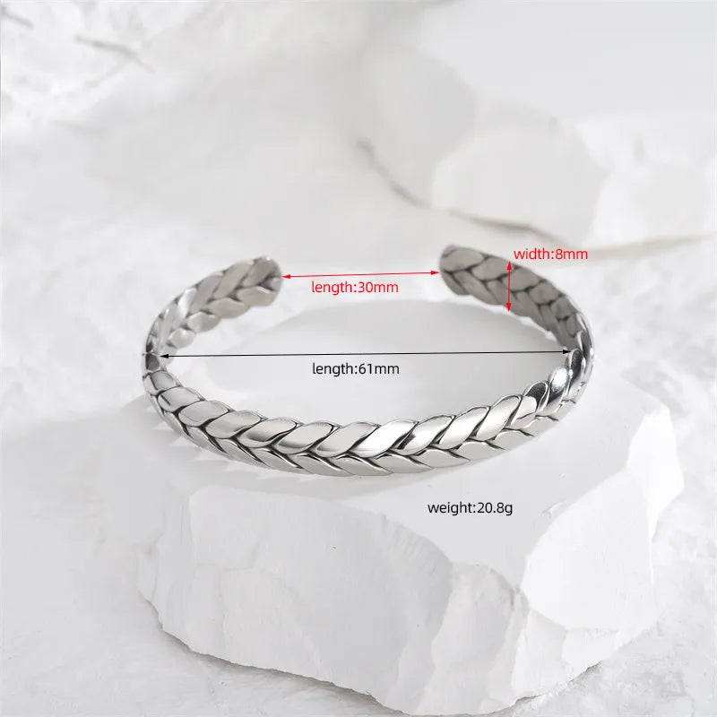 Elegant Simple Style Classic Style C Shape 304 Stainless Steel Bangle In Bulk