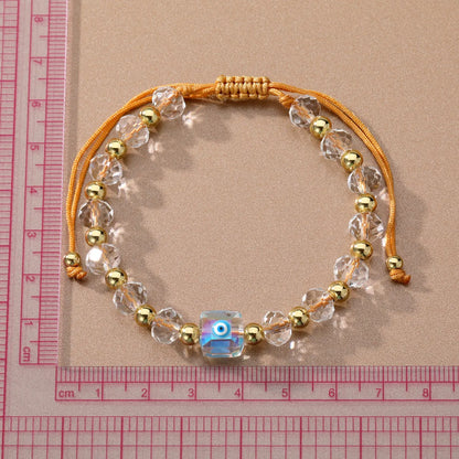 Elegant Simple Style Classic Style Eye Resin Copper Beaded Bracelets