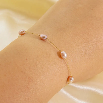 Elegant Simple Style Classic Style Geometric Stainless Steel Freshwater Pearl Bracelets Anklet Necklace