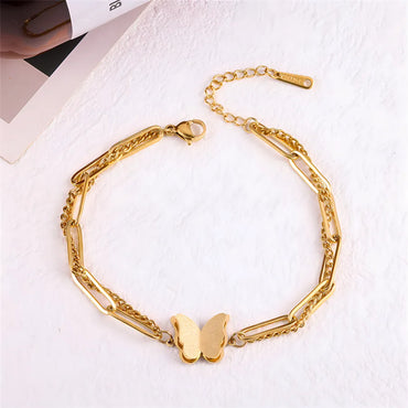 Elegant Simple Style Classic Style Heart Shape Butterfly Zircon Alloy Copper Wholesale Bracelets