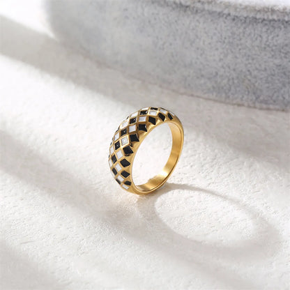 Elegant Simple Style Classic Style Round Stainless Steel Titanium Steel Polishing Plating Gold Plated Rings