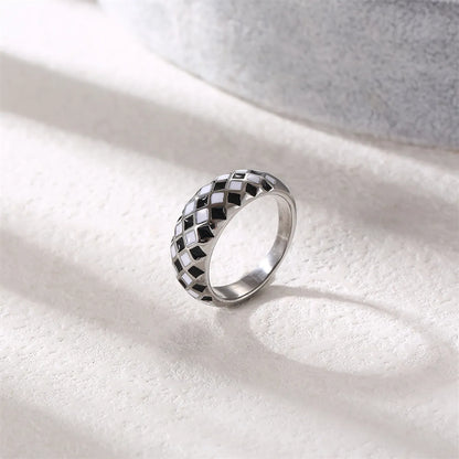 Elegant Simple Style Classic Style Round Stainless Steel Titanium Steel Polishing Plating Gold Plated Rings