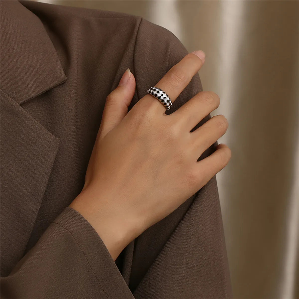 Elegant Simple Style Classic Style Round Stainless Steel Titanium Steel Polishing Plating Gold Plated Rings