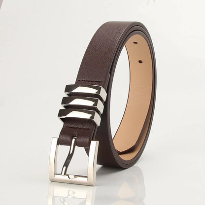 Elegant Simple Style Classic Style Solid Color Pu Leather Plating Women'S Leather Belts