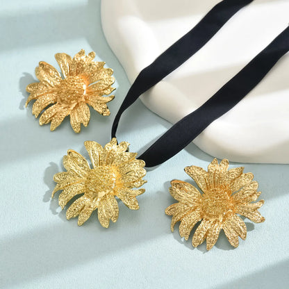 Elegant Simple Style Classic Style Sunflower Alloy Gold Plated Women'S Jewelry Set