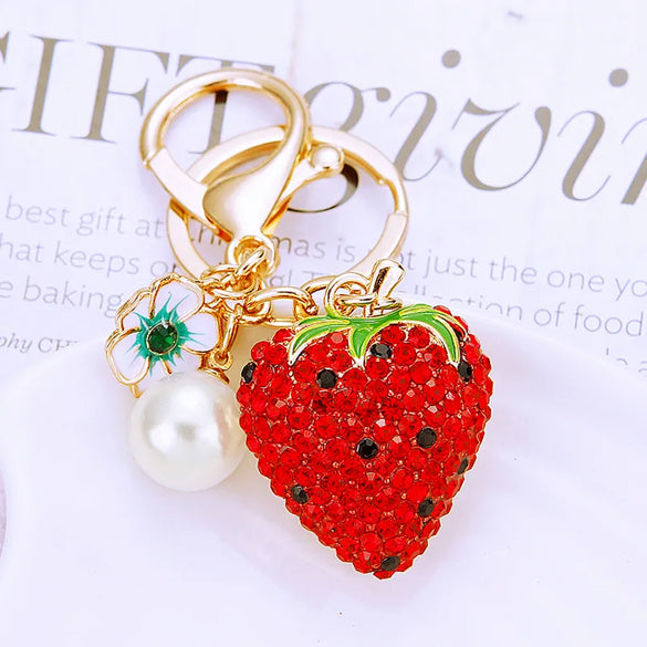 Elegant Simple Style Color Block Metal Inlay Rhinestones Women'S Keychain