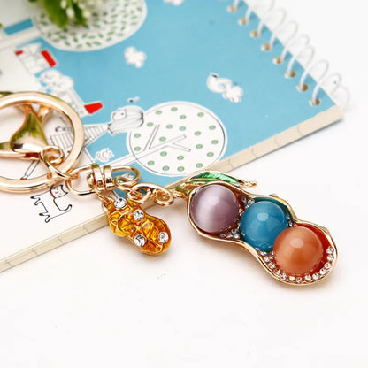 Elegant Simple Style Color Block Metal Inlay Rhinestones Women'S Keychain