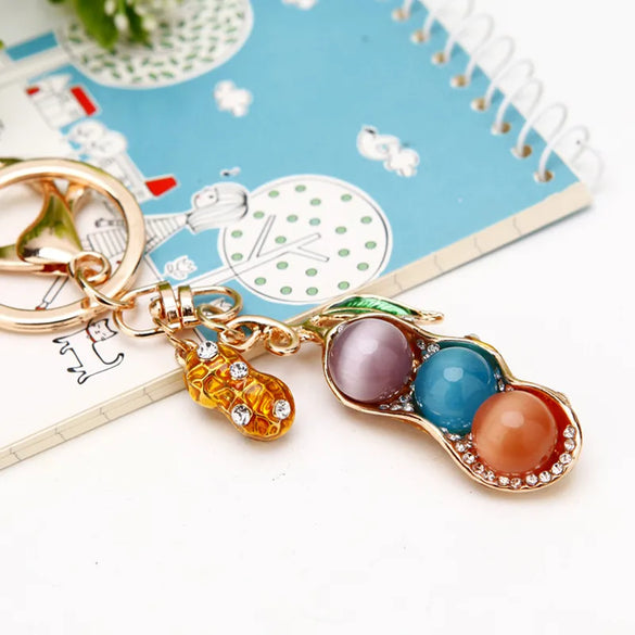 Elegant Simple Style Color Block Metal Inlay Rhinestones Women'S Keychain