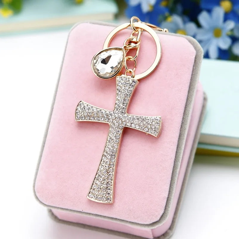 Elegant Simple Style Color Block Metal Inlay Rhinestones Women'S Keychain