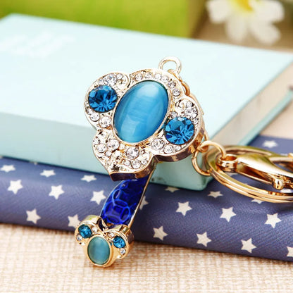 Elegant Simple Style Color Block Metal Inlay Rhinestones Women'S Keychain