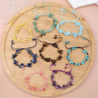 Elegant Simple Style Color Block Natural Stone Beaded Women'S Drawstring Bracelets