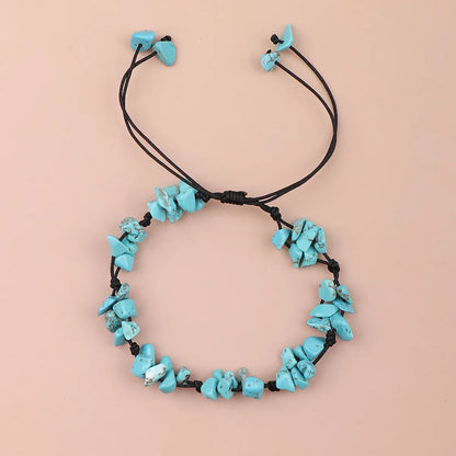 Elegant Simple Style Color Block Natural Stone Beaded Women'S Drawstring Bracelets