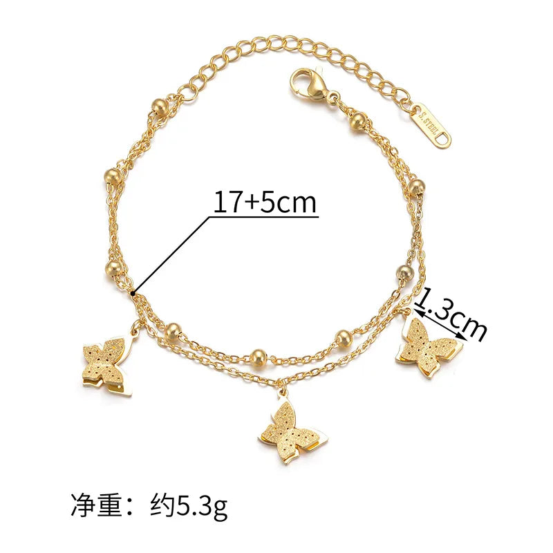 Elegant Simple Style Commute Butterfly 304 Stainless Steel 14K Gold Plated Bracelets In Bulk