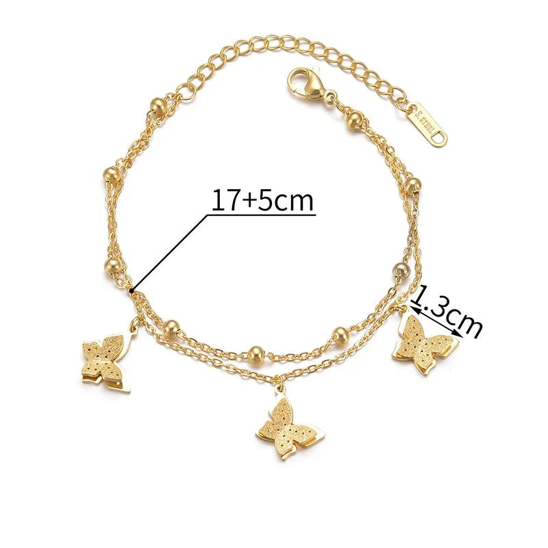 Elegant Simple Style Commute Butterfly 304 Stainless Steel 14K Gold Plated Bracelets In Bulk