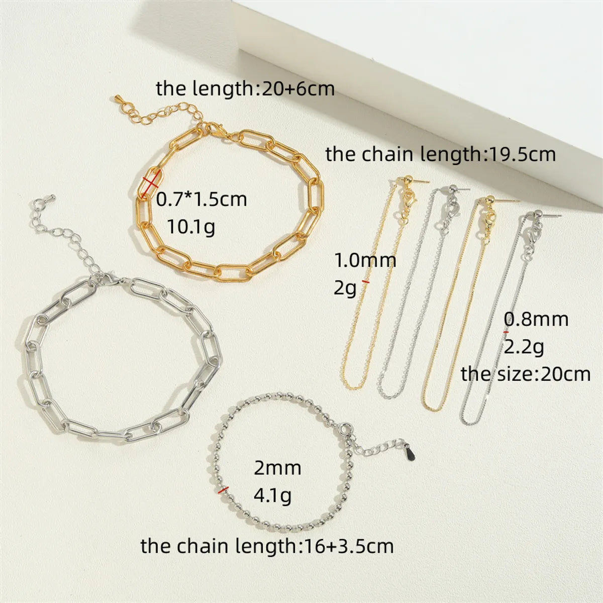 Elegant Simple Style Commute Paper Clip Copper 14k Gold Plated White Gold Plated Bracelets Necklace In Bulk