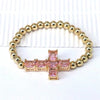 Elegant Simple Style Cross Copper Plating Inlay Zircon Gold Plated Bracelets