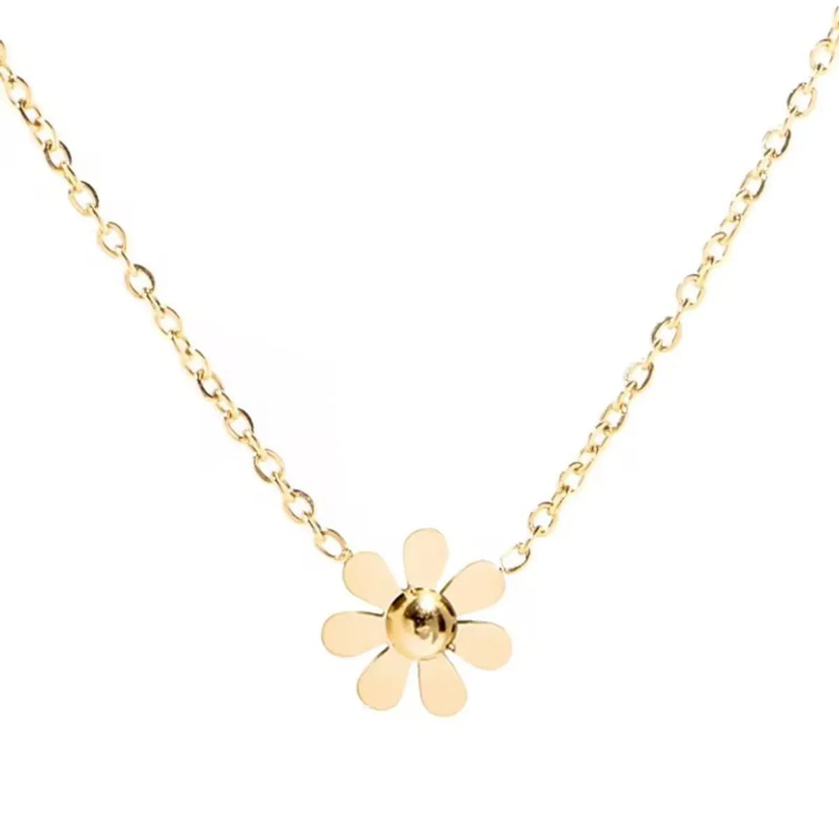 Elegant Simple Style Daisy Stainless Steel Plating 18k Gold Plated Pendant Necklace