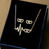 Elegant Simple Style Electrocardiogram Heart Shape Flower 304 Stainless Steel Plating Necklace 1 Set