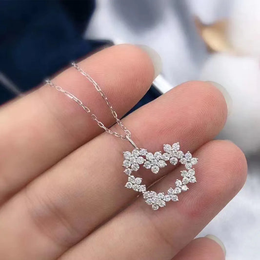 Elegant Simple Style Flower Alloy Zircon Women's Pendant Necklace