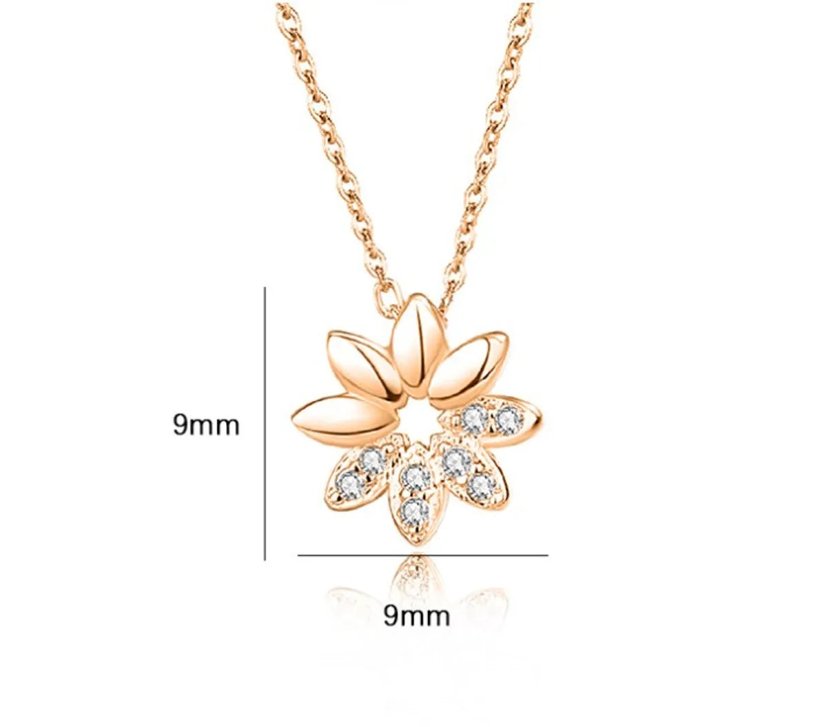 Elegant Simple Style Flower Sterling Silver Plating Inlay Zircon Pendant Necklace