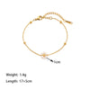 304 Stainless Steel 18K Gold Plated Elegant Simple Style Polishing Plating Inlay Flower Plastic Bracelets Necklace