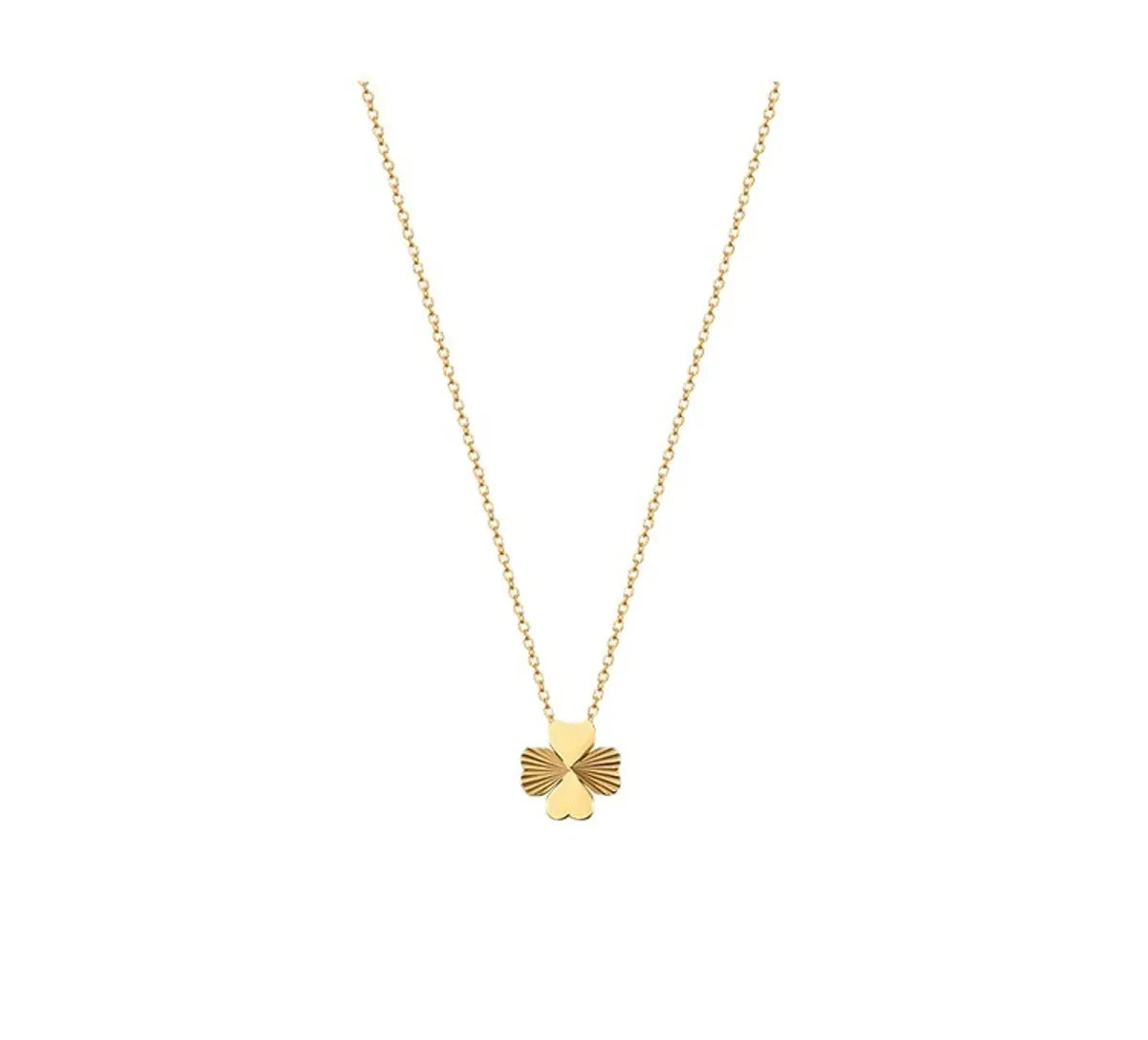 Elegant Simple Style Four Leaf Clover Titanium Steel Plating Pendant Necklace