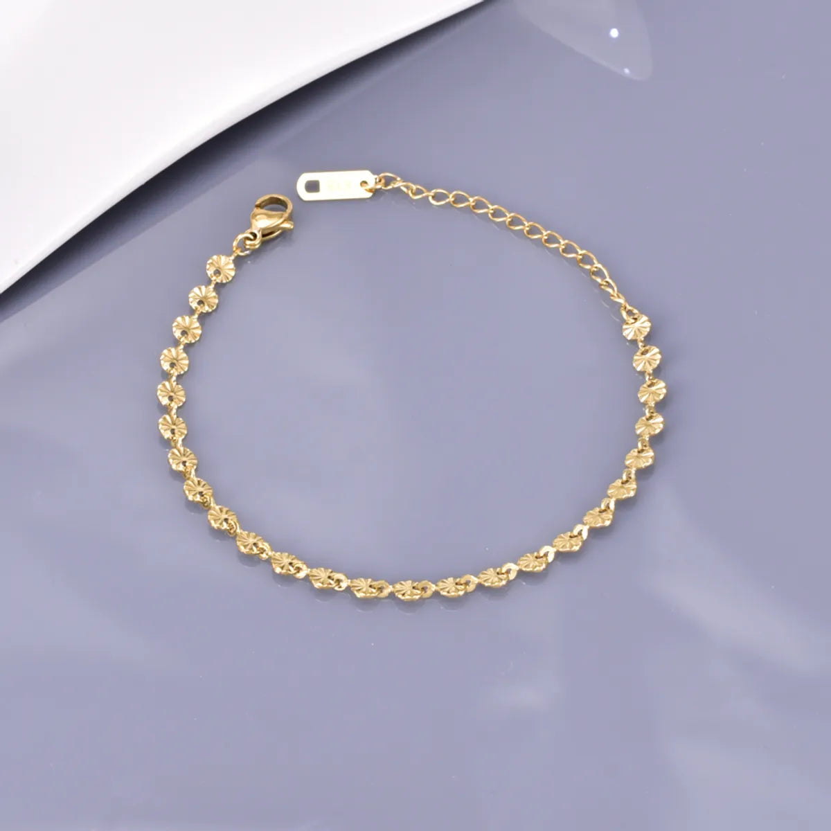 Elegant Simple Style Geometric 304 Stainless Steel Titanium Steel 18K Gold Plated Bracelets In Bulk