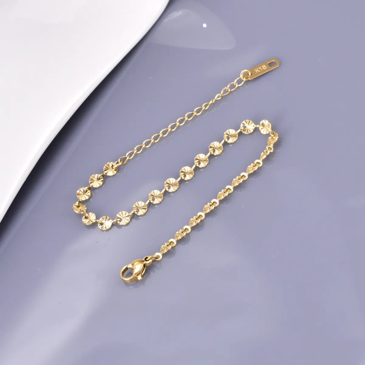 Elegant Simple Style Geometric 304 Stainless Steel Titanium Steel 18K Gold Plated Bracelets In Bulk