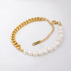 Elegant Simple Style Geometric 316L Stainless Steel  18K Gold Plated Bracelets In Bulk