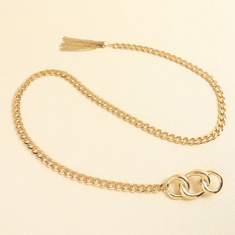 Elegant Simple Style Geometric Alloy Plating Women'S Chain Belts