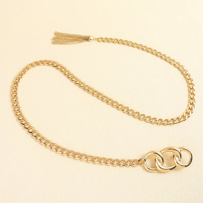 Elegant Simple Style Geometric Alloy Plating Women'S Chain Belts