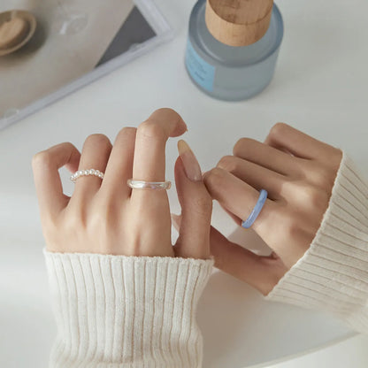 Elegant Simple Style Geometric Artificial Crystal Women'S Rings